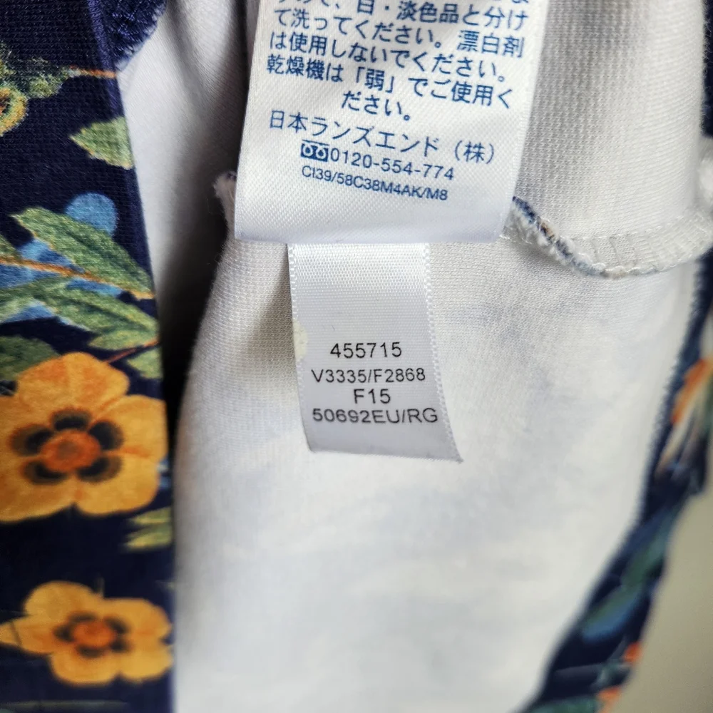 Lands' End Vintage Floral Navy Blue Keyhole Dress Sleeveless Knee Length Size 10 - Picture 11 of 11